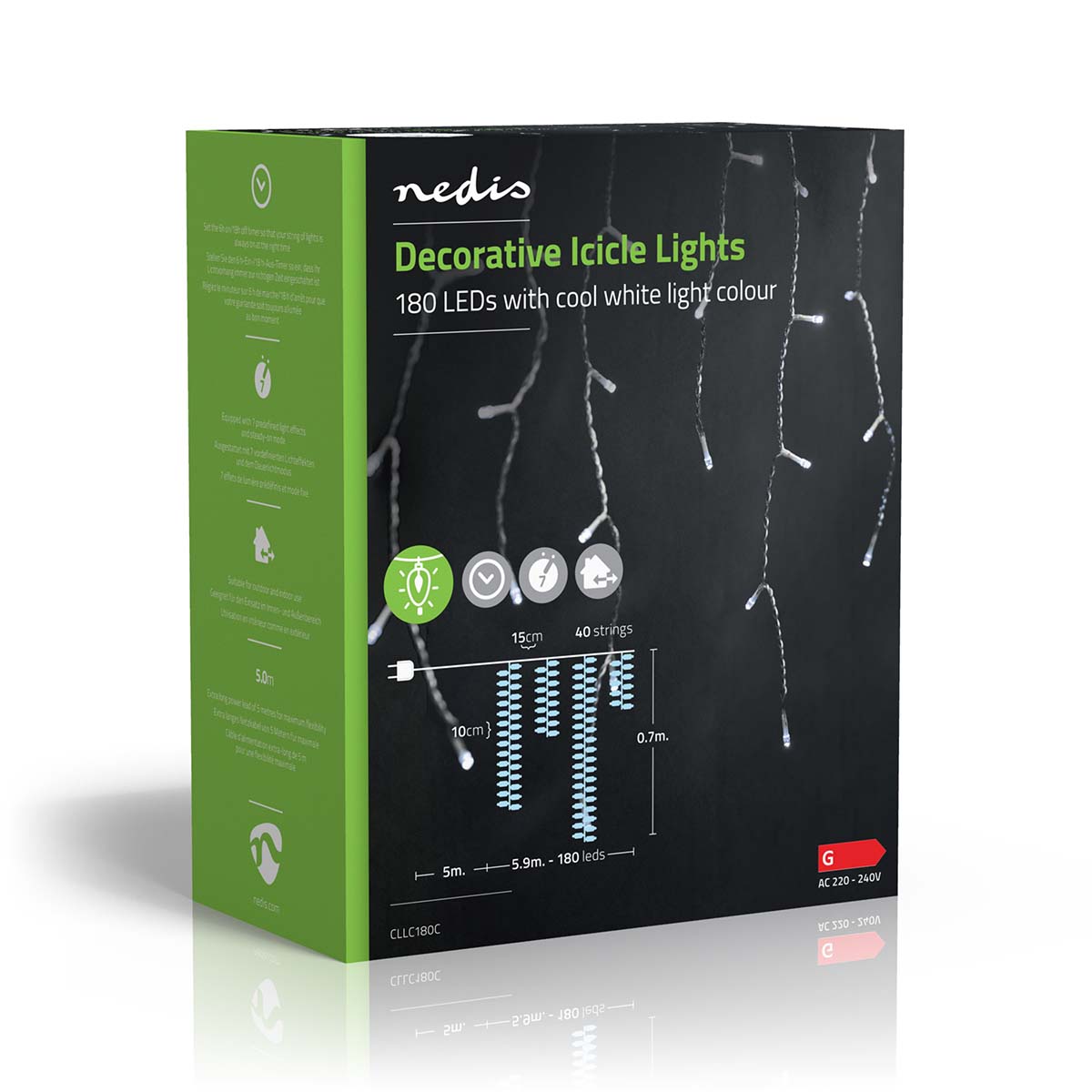 LED-Lichterkette Eiszapfen 180 LEDs 5,9m jetzt kaufen - Aktionskönig